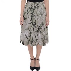 Pale Tropical Floral Print Pattern Classic Midi Skirt by dflcprintsclothing