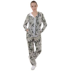 Pale Tropical Floral Print Pattern Women s Tracksuit by dflcprintsclothing