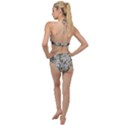 Pale Tropical Floral Print Pattern Plunging Cut Out Swimsuit View2