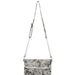 Pale Tropical Floral Print Pattern Mini Crossbody Handbag by dflcprintsclothing