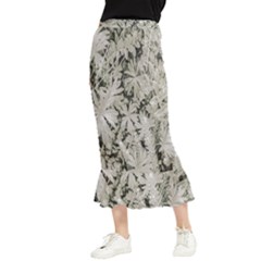 Pale Tropical Floral Print Pattern Maxi Fishtail Chiffon Skirt by dflcprintsclothing