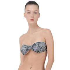 Pale Tropical Floral Print Pattern Classic Bandeau Bikini Top 