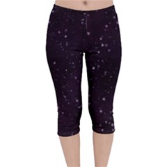 Pink Stars Velvet Capri Leggings  by Dazzleway