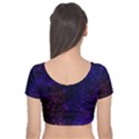 Blue,pink,red and purple Galaxy Velvet Short Sleeve Crop Top  View2