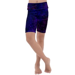 Blue,pink,red And Purple Galaxy Kids  Lightweight Velour Cropped Yoga Leggings by Dazzleway