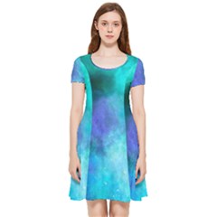 Blue Galaxy Inside Out Cap Sleeve Dress