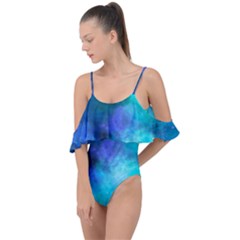 Blue Galaxy Drape Piece Swimsuit by Dazzleway