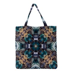 Teal And Gold Grocery Tote Bag by Dazzleway