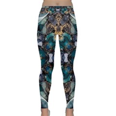 Teal And Gold Classic Yoga Leggings by Dazzleway