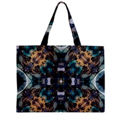 Teal And Gold Zipper Mini Tote Bag by Dazzleway