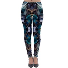 Teal And Gold Lightweight Velour Leggings by Dazzleway