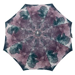 Teal And Purple Alcohol Ink Straight Umbrellas by Dazzleway