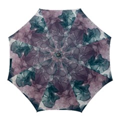 Teal And Purple Alcohol Ink Golf Umbrellas by Dazzleway