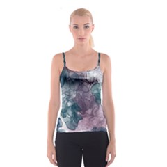 Teal And Purple Alcohol Ink Spaghetti Strap Top by Dazzleway