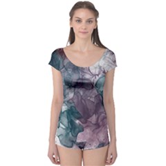 Teal And Purple Alcohol Ink Boyleg Leotard  by Dazzleway