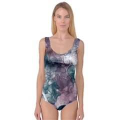 Teal And Purple Alcohol Ink Princess Tank Leotard  by Dazzleway