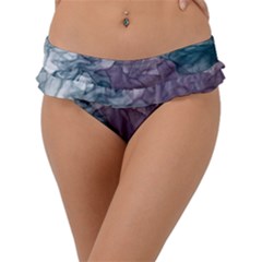 Teal And Purple Alcohol Ink Frill Bikini Bottom by Dazzleway