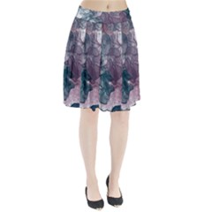 Teal And Purple Alcohol Ink Pleated Skirt by Dazzleway