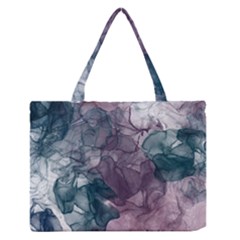 Teal And Purple Alcohol Ink Zipper Medium Tote Bag by Dazzleway