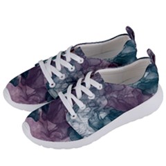 Teal And Purple Alcohol Ink Women s Lightweight Sports Shoes by Dazzleway