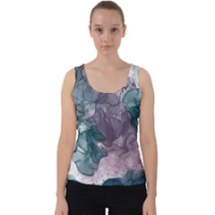 Teal And Purple Alcohol Ink Velvet Tank Top by Dazzleway