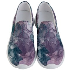 Teal And Purple Alcohol Ink Men s Lightweight Slip Ons by Dazzleway