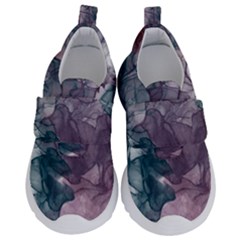 Teal And Purple Alcohol Ink Kids  Velcro No Lace Shoes by Dazzleway