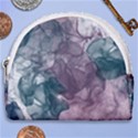 Teal and purple alcohol ink Horseshoe Style Canvas Pouch View1