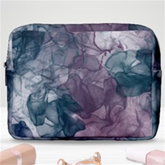 Teal And Purple Alcohol Ink Make Up Pouch (large) by Dazzleway