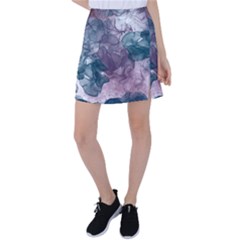 Teal And Purple Alcohol Ink Tennis Skirt by Dazzleway