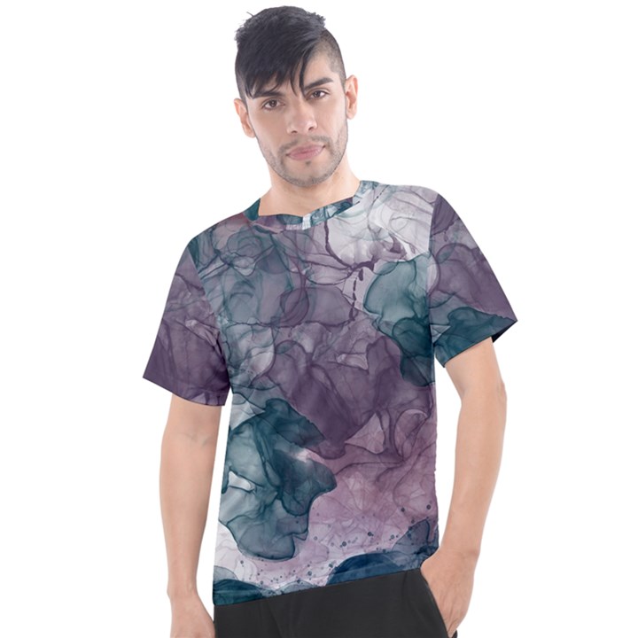 Teal and purple alcohol ink Men s Sport Top