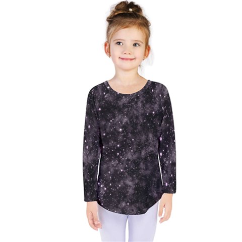 Pink Gray Galaxy Kids  Long Sleeve Tee by Dazzleway