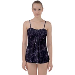 Pink Gray Galaxy Babydoll Tankini Set by Dazzleway