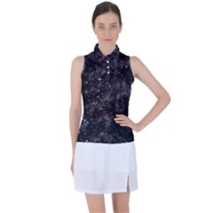 Pink Gray Galaxy Women s Sleeveless Polo Tee by Dazzleway