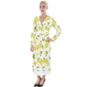 Yellow Flowers Velvet Maxi Wrap Dress View1