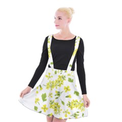 Yellow Flowers Suspender Skater Skirt by designsbymallika