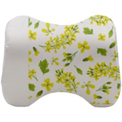 Yellow Flowers Head Support Cushion by designsbymallika