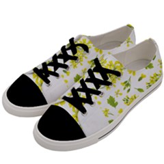 Yellow Flowers Men s Low Top Canvas Sneakers by designsbymallika