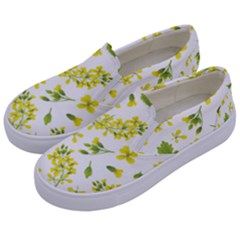 Yellow Flowers Kids  Canvas Slip Ons by designsbymallika