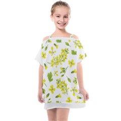 Yellow Flowers Kids  One Piece Chiffon Dress by designsbymallika