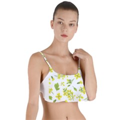 Yellow Flowers Layered Top Bikini Top  by designsbymallika