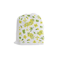 Yellow Flowers Drawstring Pouch (medium) by designsbymallika