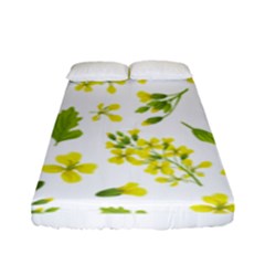 Yellow Flowers Fitted Sheet (full/ Double Size) by designsbymallika