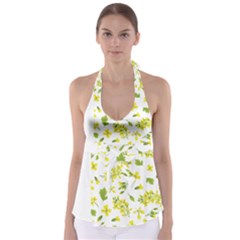 Yellow Flowers Babydoll Tankini Top by designsbymallika