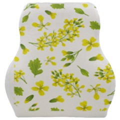 Yellow Flowers Car Seat Velour Cushion  by designsbymallika