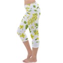 Yellow Flowers Capri Yoga Leggings View2