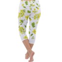 Yellow Flowers Capri Yoga Leggings View4