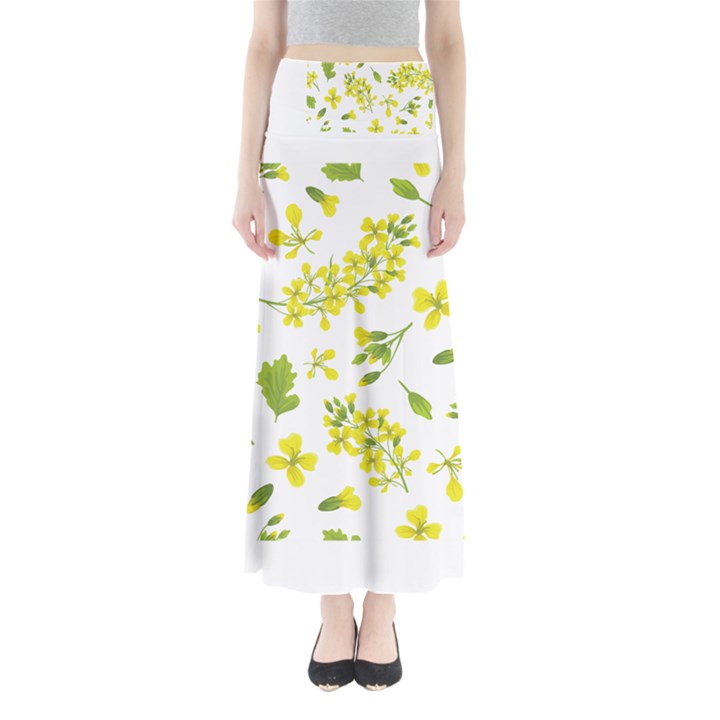 Yellow Flowers Full Length Maxi Skirt