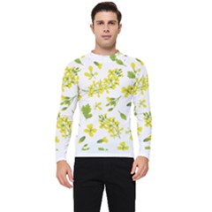 Yellow Flowers Men s Long Sleeve Rash Guard by designsbymallika