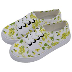 Yellow Flowers Kids  Classic Low Top Sneakers by designsbymallika